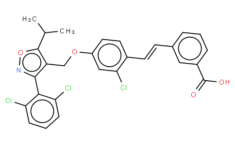 GW 4064,3-[2-[2-Chloro-4-[[3-(2,6-dichlorophenyl)-5-(1-methylethyl)-4-isoxazolyl]methoxy]phenyl]ethenyl]benzoicacid