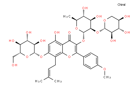 3-[(2S,3R,4R,5R,6S)-4,5-dihydroxy-6-methyl-3-[(2S,3R,4S,5R)-3,4,5-trihydroxyoxan-2-yl]oxyoxan-2-yl]oxy-5-hydroxy-2-(4-methoxyphenyl)-8-(3-methylbut-2-enyl)-7-[(2S,3R,4S,5S,6R)-3,4,5-trihydroxy-6-(hydroxymethyl)oxan-2-yl]oxychromen-4-one