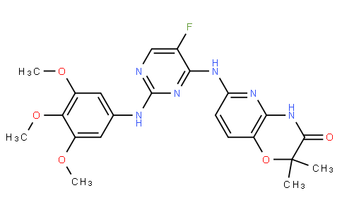 6-[[5-fluoro-2-(3,4,5-trimethoxyanilino)pyrimidin-4-yl]amino]-2,2-dimethyl-4H-pyrido[3,2-b][1,4]oxazin-3-one