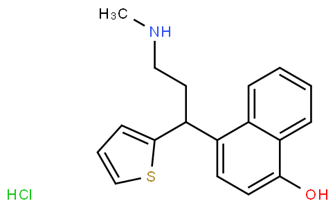 4-3-(甲基氨基)-1-(2-噻吩)丙基-1-萘酚鹽酸鹽