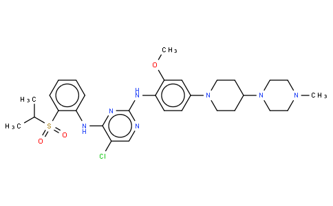 5-氯-N2-[2-甲氧基-4-[4-(4-甲基-1-哌嗪基)-1-哌啶基]苯基]-N4-[2-[(1-甲基乙基)磺?；鵠苯基]-2,4-嘧啶二胺