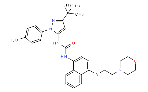 1-[5-tert-butyl-2-(4-methylphenyl)pyrazol-3-yl]-3-[4-(2-morpholin-4-ylethoxy)naphthalen-1-yl]urea