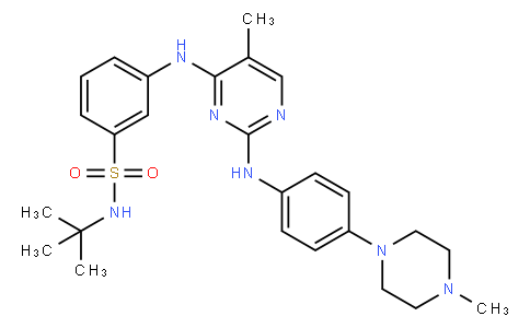 N-tert-butyl-3-[[5-methyl-2-[4-(4-methylpiperazin-1-yl)anilino]pyrimidin-4-yl]amino]benzenesulfonamide
