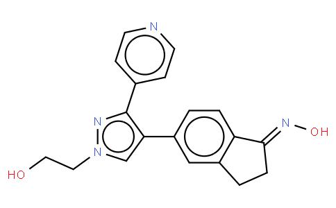 2,3-二氫-5-[1-(2-羥基乙基)-3-(4-吡啶基)-1H-吡唑-4-基]-1H-茚-1-酮肟