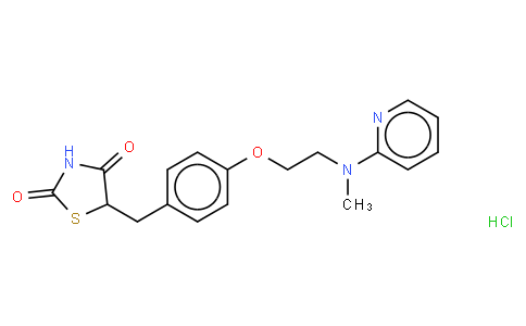 5-[[4-[2-[methyl(pyridin-2-yl)amino]ethoxy]phenyl]methyl]-1,3-thiazolidine-2,4-dione,hydrochloride
