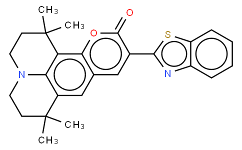 10-(2-Benzothiazolyl)-2,3,6,7-tetrahydro-1,1,7,7-tetramethyl-1H,5H,11H-(1)benzopyropyrano(6,7-8-I,j)quinolizin-11-one