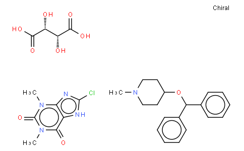 4-benzhydryloxy-1-methylpiperidine,8-chloro-1,3-dimethyl-7H-purine-2,6-dione