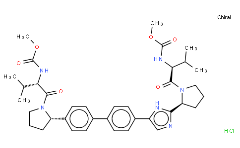 N,N’-[[1,1’-聯(lián)苯]-4,4’-二基雙[1H-咪唑-5,2-二基-(2S)-2,1-吡咯烷二基[(1S)-1-(1-甲基乙基)-2-氧代-2,1-乙烷二基]]]二氨基甲酸二甲酯二鹽酸鹽